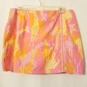 Lily Pulitzer Giraffe Tangerine and Pink Skort